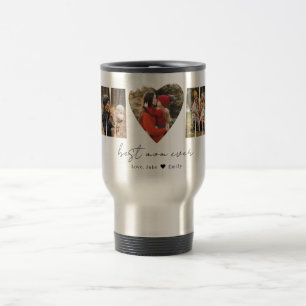 Mom Photo Collage Heart Photo Mother's Day Travel  Mug