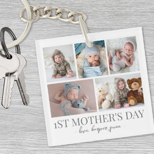 Mom Photo Collage Keychain