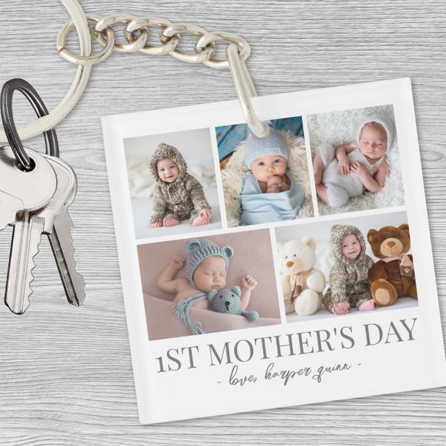 Mom Photo Collage Keychain (Mom Photo Collage Keychain)