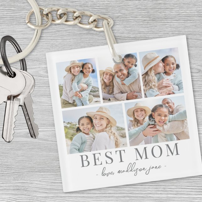 Mom Photo Collage Keychain (Mom Photo Collage Keychain)