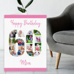 Mom Photo Collage Number 60 Large 60th Birthday Card<br><div class="desc">Say a special Happy Birthday with a large 60th birthday card and a unique photo collage. This extra large birthday card for mom has the big 60 filled with your own family photos. The template is set up for you to edit Mom to mummy, mama or any other name you...</div>