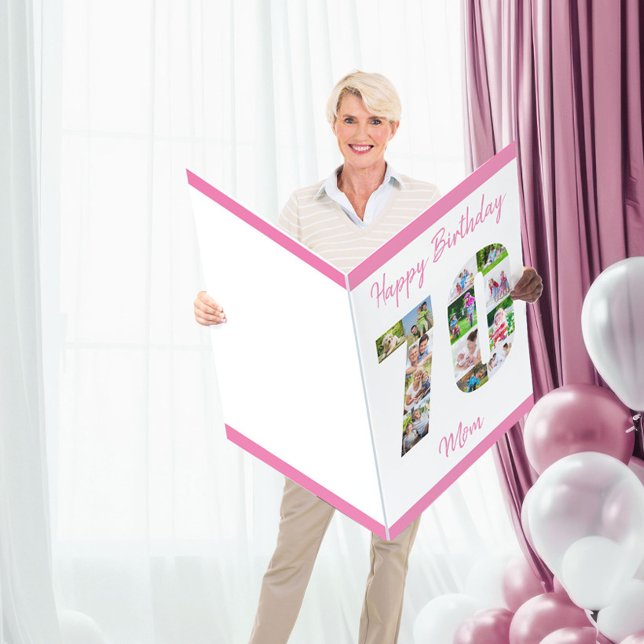 Mom Photo Collage Number 70 Jumbo 70th Birthday Card (Creator Uploaded)