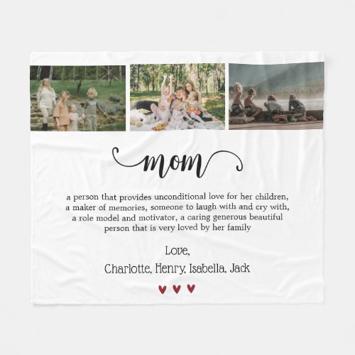 Mom Photo Collage Personalized Fleece Blanket