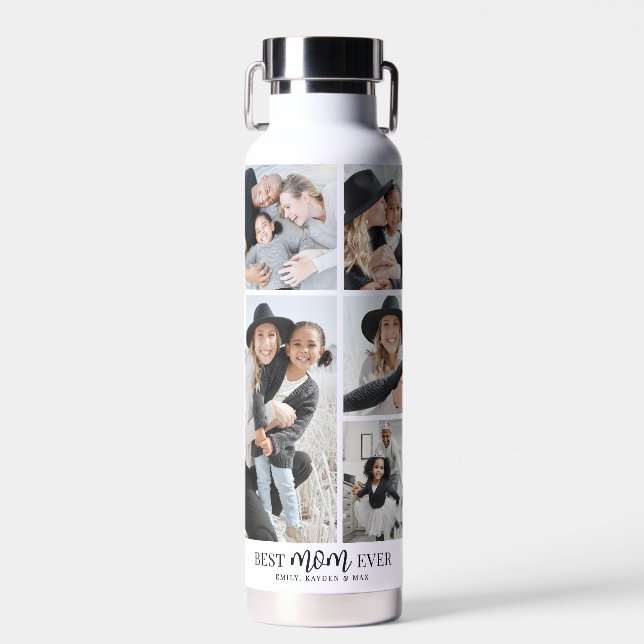 Mom Photo Collage Water Bottle (Front)