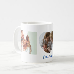 MOM Photo Letters Est. Date 1st Time Mother Coffee Mug