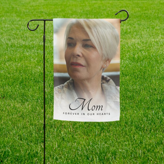 Mom Photo Memorial Remembrance Tribute Garden Flag (Mom Photo Memorial Flag)