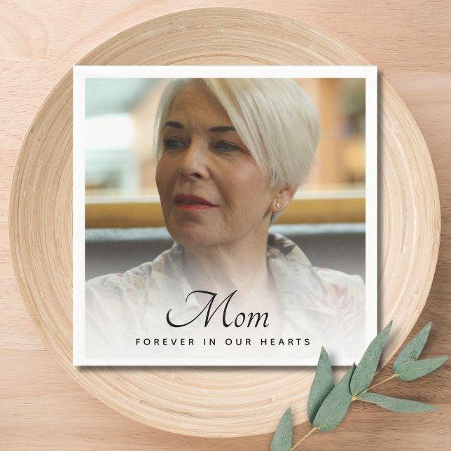 Mom Photo Memorial Tribute Napkins (Mom Memorial Napkins)