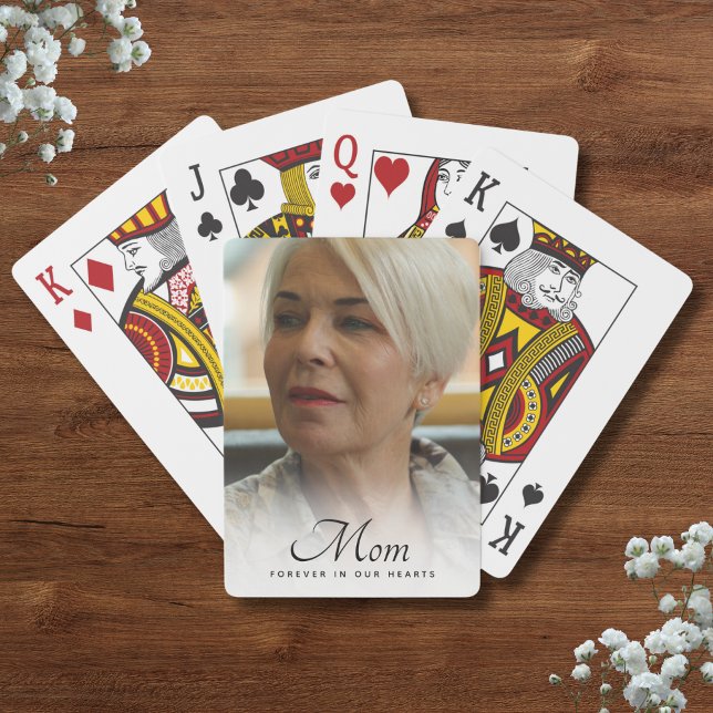 Mom Photo Personalized Memorial Tribute Funeral Poker Cards (Mom Memorial Photo Playing Cards)