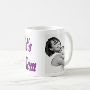 Mom Photo purple typography Mothers Day Coffee Mug
