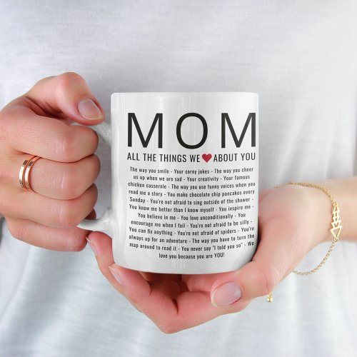 Mom Photo Things We Love About You Mothers Day  Coffee Mug
