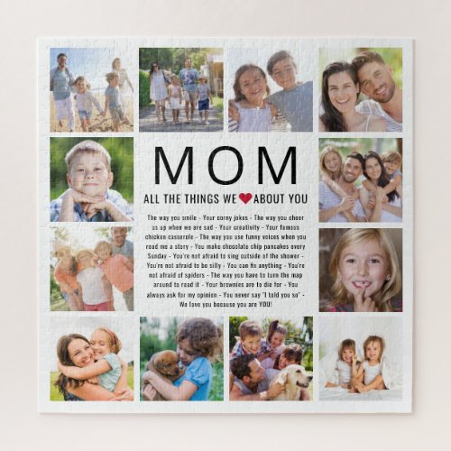 Mom Photos Things We Love About You Mothers Day Jigsaw Puzzle