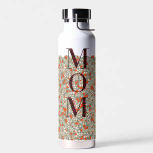 Mom Pilates Yoga red flowers Water Bottle