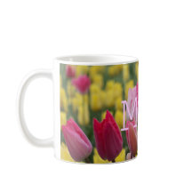 MOM Pink and Yellow Tulips Mug