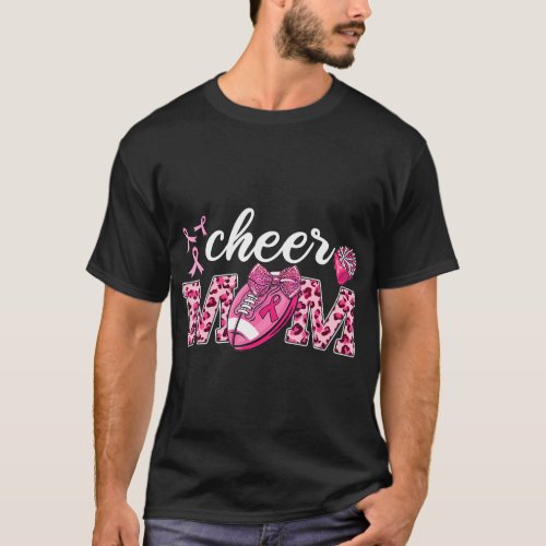  Mom Pink Football Leopard Breast Cancer T_Shirt