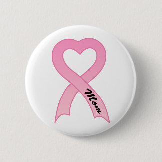 Mom Pink Ribbon Button