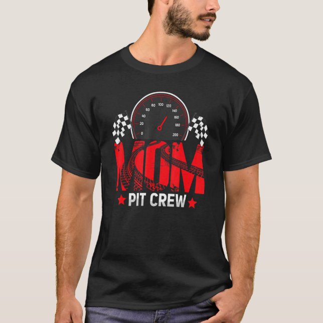 Mom Pit Crew Race Car Racing Birthday Family Pit C T-Shirt (Front)