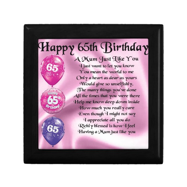 Mom Poem  -  65th Birthday Jewelry Box (Front)