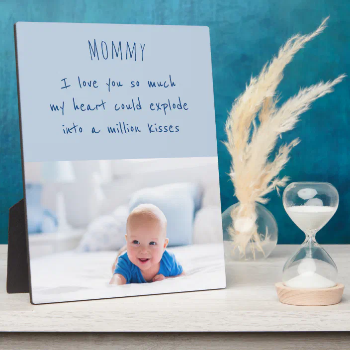 Mom Poem And Custom Baby Boy Photo Plaque Zazzle Com