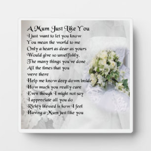 Mom Poem Plaque  -  Wedding  Design