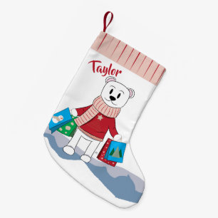 Mom Polar Bear with Shopping Bags Stocking