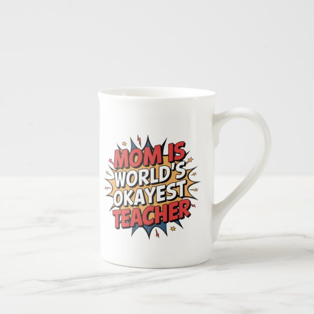 Mom Power Bone China Mug (Right)