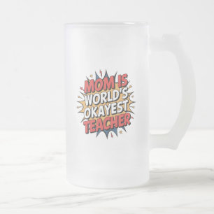 Mom Power Frosted Glass Beer Mug