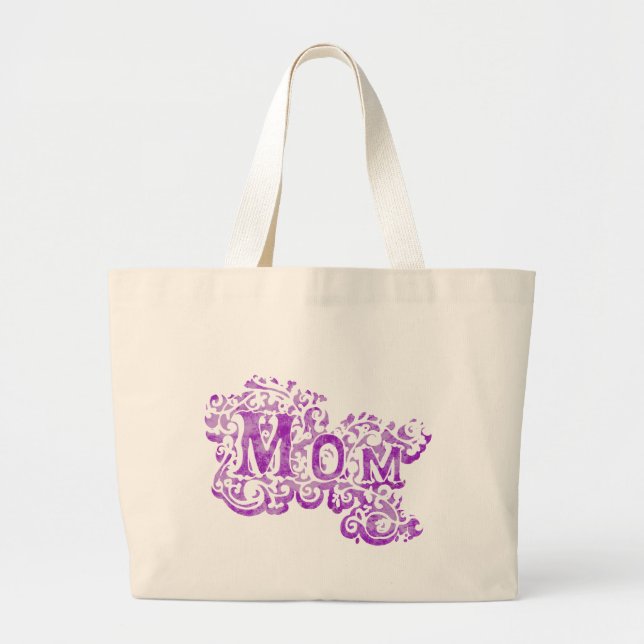 "Mom" purple / light tote bag (Front)