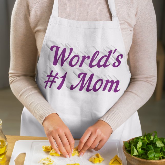 Mom Purple text Mothers Day Long Apron (Creator Uploaded)
