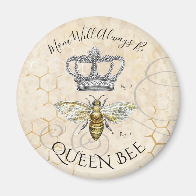 Mom Queen Bee Magnet (Front)