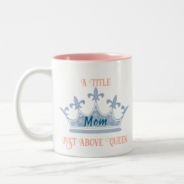 Mom Queen Crown Two-Tone Coffee Mug (Left)