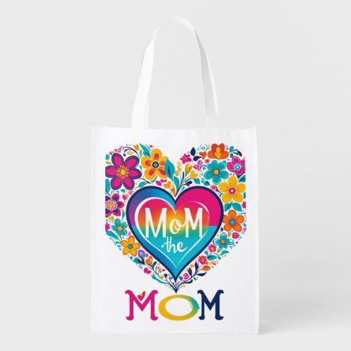 mom queen of my heart grocery bag
