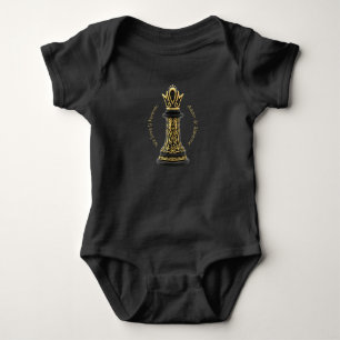 MOM Queen of my life, Golden Script Black Chess Baby Bodysuit