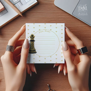 MOM Queen of my life, Golden Script Black Chess Notepad