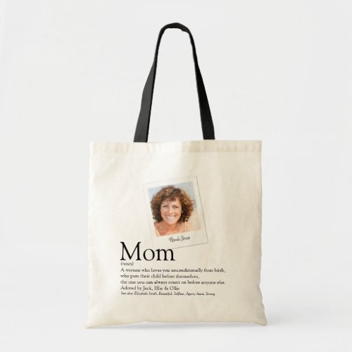 Mom Quote Photo Modern Mothers Day Tote Bag