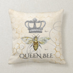 Queen Bee Gift Funny Bee Cool Boss Lady Queen Crown Honey Bee Lover  Beekeeper Gift Throw Pillow for Sale by madeulaugh