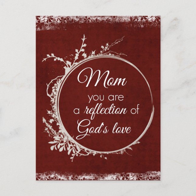 Mom Quote: Reflection of God's Love Postcard (Front)
