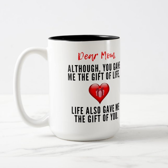 mom quotes Two-Tone coffee mug (Left)