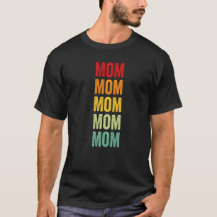 Mom Rainbow Text Mom Colorful T-Shirt