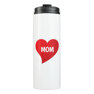 Mom red big heart modern graphic cute thermal tumbler