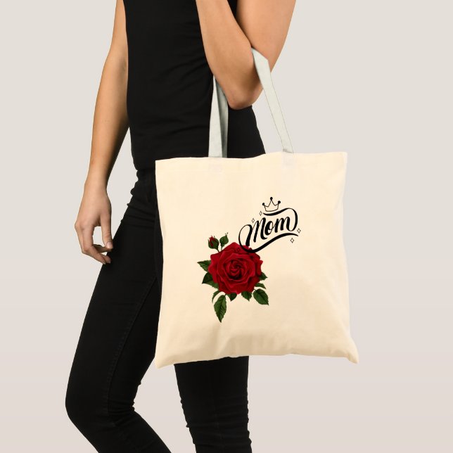 Mom Red Rose Tote Bag (Front (Product))