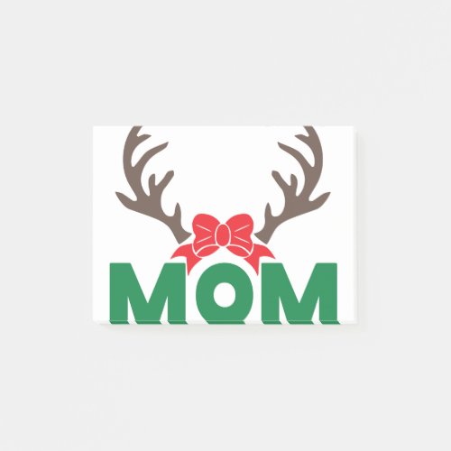 Mom Reindeer antlers funny Christmas mother gift Post_it Notes