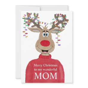 Mom Reindeer Christmas Customizable Holiday Card