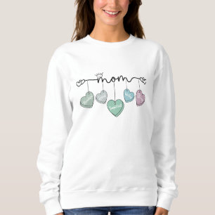 Mom Retro Hearts Gift for Mom Mother's Day Sweatshirt