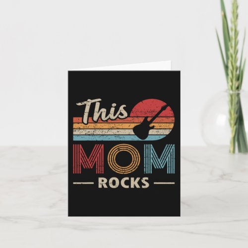 Mom Rocks Guitar Heavy Metal Rock N Roll Guitar Pl Card