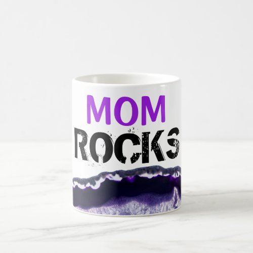  Mom Rocks Stones Lapidary Agate Coffee Mug