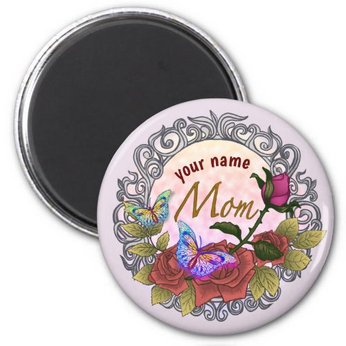 Mom Rose Rosebud custom name  Magnet