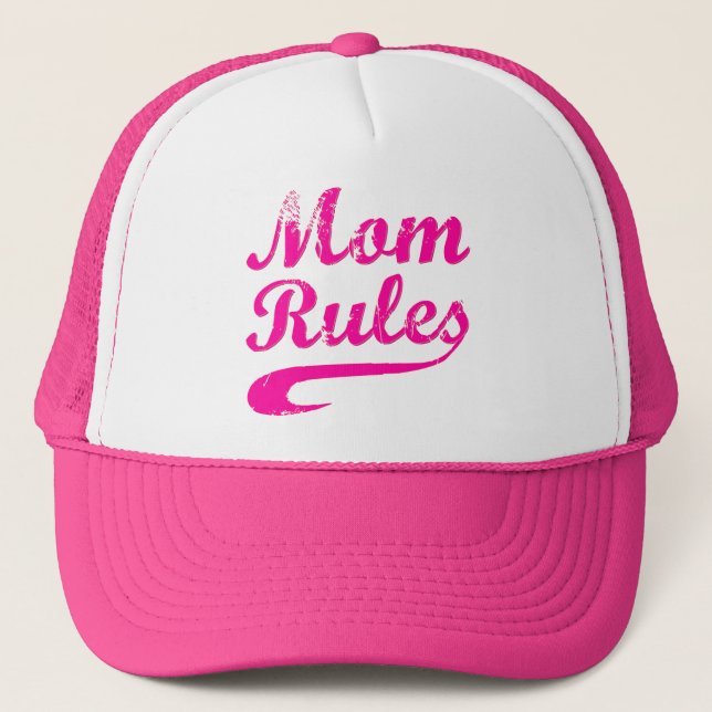 Mom Rules Funny Saying Hat (Front)