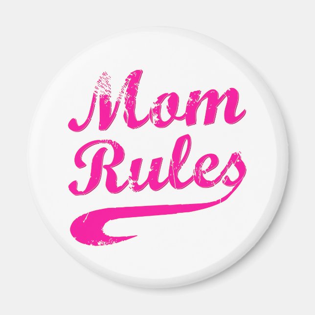 Mom Rules Funny Saying Magnet (Front)