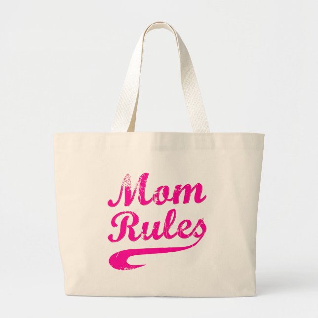 Mom Rules Funny Saying Tote (Front)