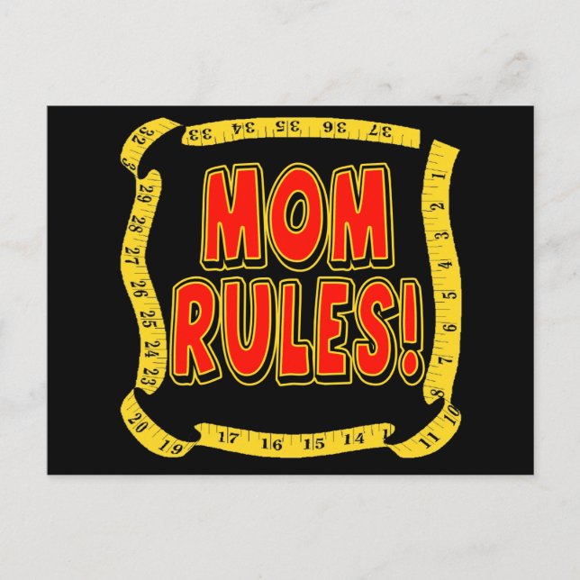 Mom Rules Postcard (Front)